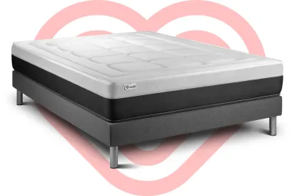 Ensemble Matelas Sommier 135x190 cm - Sommier Gris (en kit) - Vital Form
