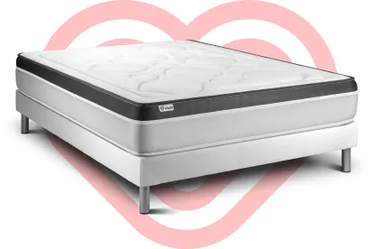Ensemble Matelas Sommier 160x190 cm - Sommier Blanc (en kit) - Vital Ergo