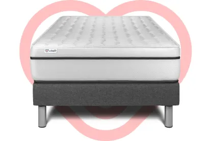 Ensemble Matelas Sommier 90x190 cm - Sommier Gris (en kit) - Vital Spa