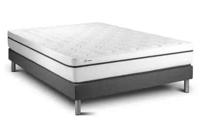Ensemble Matelas Sommier 150x200 cm - Sommier Gris (en kit) - Vital Spa