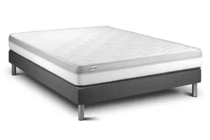 Ensemble Matelas Sommier 200x200 cm - Sommier Gris (en kit) - Vital Relax