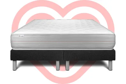 Ensemble Matelas Sommier 160x200 cm - 2 Sommiers Noir - Vitalmemo