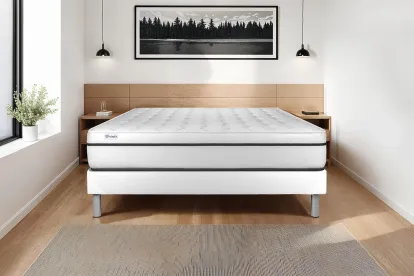 Ensemble Matelas Sommier 180x220 cm - Sommier Blanc (en kit) - Vital Spa