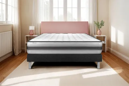 Ensemble Matelas Sommier 120x200 cm - Sommier Noir (en kit) - Vitalpower Recover