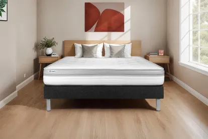 Ensemble Matelas Sommier 160x200 cm - Sommier Noir (en kit) - Vital Relax