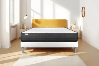 Ensemble Matelas Sommier 160x190 cm - Sommier Blanc (en kit) - Vitalpower
