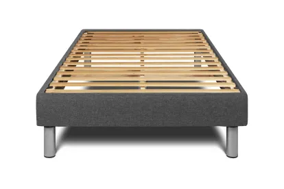 Ensemble Matelas Sommier 120x190 cm - Sommier Gris (en kit) - Vitalpower