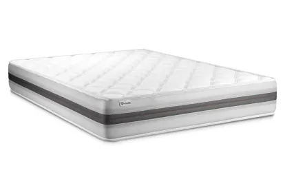 Pack lit complet 180x200 cm - Matelas + Sommier Noir (en kit) + 2 oreillers + Couette - Vitalmemo Back