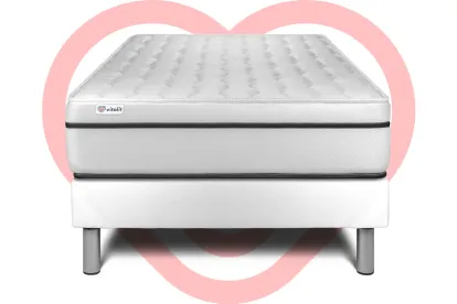Ensemble Matelas Sommier 90x190 cm - Sommier Blanc (en kit) - Vital Spa