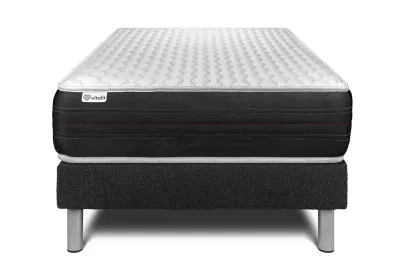 Ensemble Matelas Sommier 90x190 cm - Sommier Noir (en kit) - Vitalspring