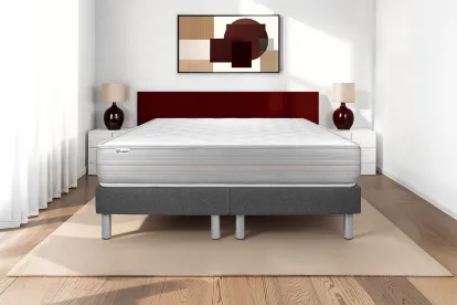 Ensemble Matelas Sommier 160x200 cm - 2 Sommiers Gris - Vitalmemo