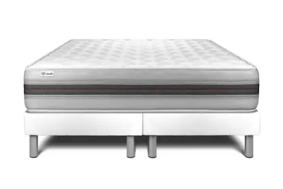 Ensemble Matelas Sommier 200x200 cm - 2 Sommiers Blanc - Vitalmemo Back