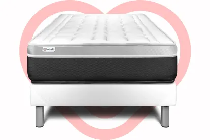Ensemble Matelas Sommier 90x190 cm - Sommier Blanc (en kit) - Vital Soft