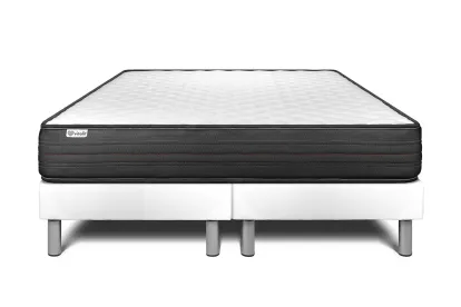 Ensemble Matelas Sommier 200x200 cm - 2 Sommiers Blanc - Vitalpower