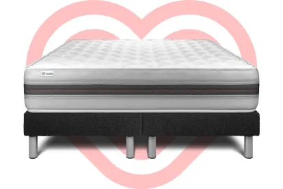 Ensemble Matelas Sommier 200x200 cm - 2 Sommiers Noir - Vitalmemo Back