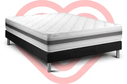 Ensemble Matelas Sommier 160x200 cm - Sommier Noir (déjà monté) - Vitalmemo Back