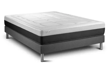 Ensemble Matelas Sommier 135x200 cm - Sommier Gris (en kit) - Vital Form