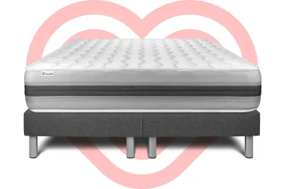 Ensemble Matelas Sommier 180x200 cm - 2 Sommiers Gris - Vitalspring Recover