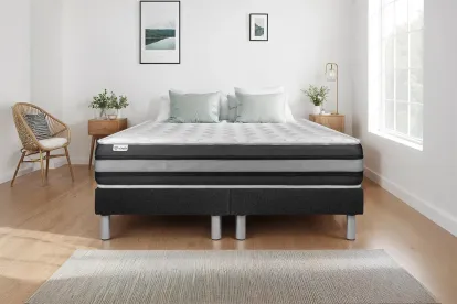 Ensemble Matelas Sommier 160x200 cm - 2 Sommiers Noir - Vitalspring Zen