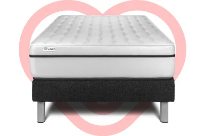 Ensemble Matelas Sommier 120x190 cm - Sommier Noir (en kit) - Vital Spa