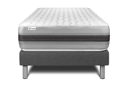 Ensemble Matelas Sommier 120x200 cm - Sommier Gris (en kit) - Vitalspring Recover