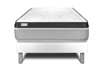 Ensemble Matelas Sommier 120x200 cm - Sommier Blanc (en kit) - Vital Ergo
