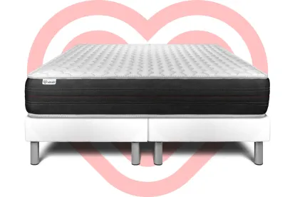 Ensemble Matelas Sommier 160x200 cm - 2 Sommiers Blanc - Vitalspring