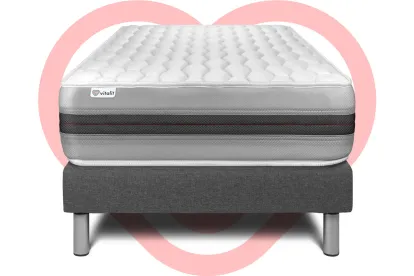 Ensemble Matelas Sommier 90x190 cm - Sommier Gris (déjà monté) - Vitalspring Recover