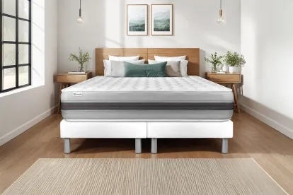 Ensemble Matelas Sommier 180x200 cm - 2 Sommiers Blanc - Vitalspring Recover