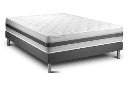 Ensemble Matelas Sommier 160x190 cm - Sommier Gris (en kit) - Vitalspring Recover