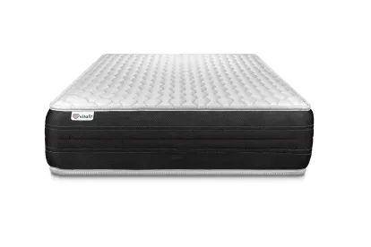 Ensemble Matelas Sommier 90x190 cm - Sommier Gris (déjà monté) - Vitalspring