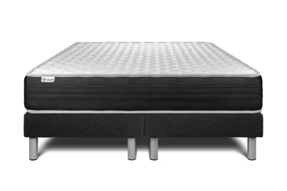 Ensemble Matelas Sommier 160x200 cm - 2 Sommiers Noir - Vitalmemo One
