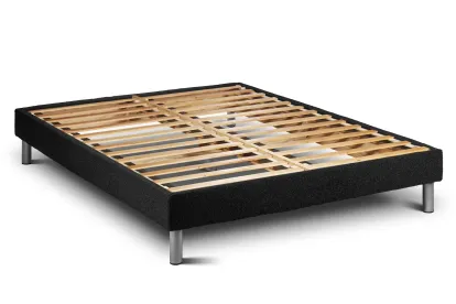 Ensemble Matelas Sommier 150x200 cm - Sommier Noir (en kit) - Vitalmemo