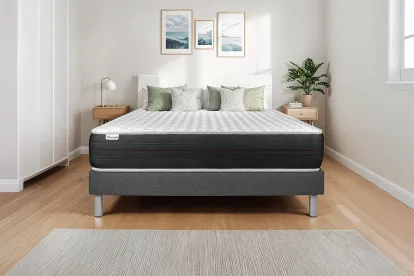 Ensemble Matelas Sommier 160x220 cm - Sommier Gris (en kit) - Vitalspring