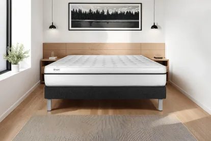 Ensemble Matelas Sommier 135x200 cm - Sommier Noir (en kit) - Vital Spa