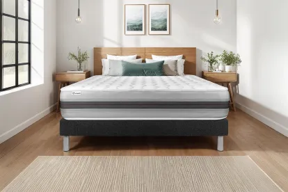 Ensemble Matelas Sommier 160x220 cm - Sommier Noir (en kit) - Vitalspring Recover