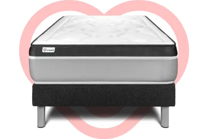 Ensemble Matelas Sommier 90x190 cm - Sommier Noir (en kit) - Vital Ergo