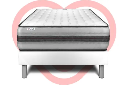 Ensemble Matelas Sommier 90x200 cm - Sommier Blanc (en kit) - Vitalpower Recover