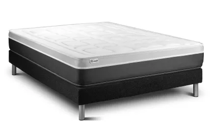Ensemble Matelas Sommier 160x220 cm - Sommier Noir (en kit) - Vital Soft