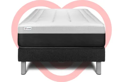 Ensemble Matelas Sommier 120x190 cm - Sommier Noir (en kit) - Vital Form