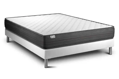 Ensemble Matelas Sommier 160x220 cm - Sommier Blanc (en kit) - Vitalpower