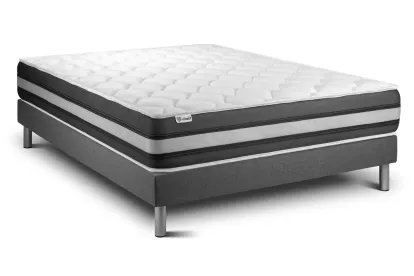 Ensemble Matelas Sommier 180x200 cm - Sommier Gris (en kit) - Vitalspring Zen