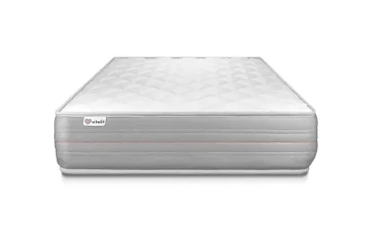 Ensemble Matelas Sommier 90x200 cm - Sommier Gris (déjà monté) - Vitalmemo