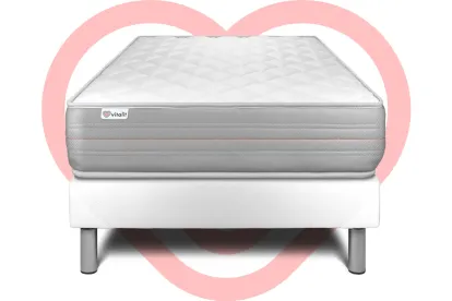 Ensemble Matelas Sommier 120x200 cm - Sommier Blanc (en kit) - Vitalmemo