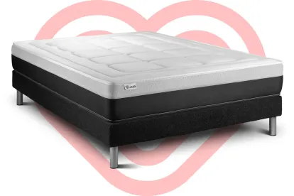 Ensemble Matelas Sommier 160x200 cm - Sommier Noir (en kit) - Vital Form