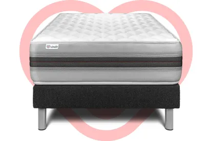 Ensemble Matelas Sommier 90x190 cm - Sommier Noir (déjà monté) - Vitalmemo Back