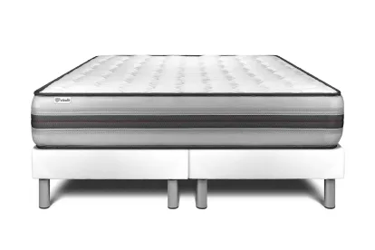 Ensemble Matelas Sommier 180x200 cm - 2 Sommiers Blanc - Vitalpower Recover