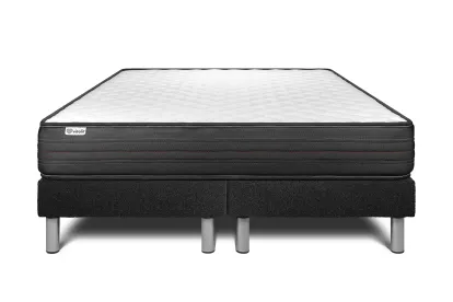 Ensemble Matelas Sommier 160x200 cm - 2 Sommiers Noir - Vitalpower
