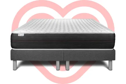 Ensemble Matelas Sommier 180x200 cm - 2 Sommiers Gris - Vitalspring
