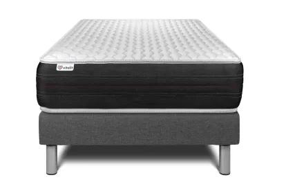 Ensemble Matelas Sommier 90x200 cm - Sommier Gris (en kit) - Vitalspring